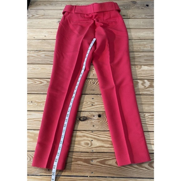 NEW All Worthy Belted Hunter McGrady Ankle Pants Size 4 Women’s Red - Picture 6 of 9